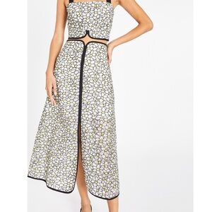 Tanya Taylor Women's Maxi Skirt - White, Black, and Yellow